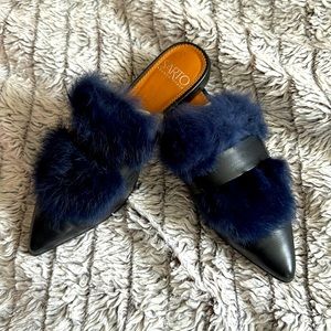 Franco Sarto Faux Fur Flats / Mule Size 6.5